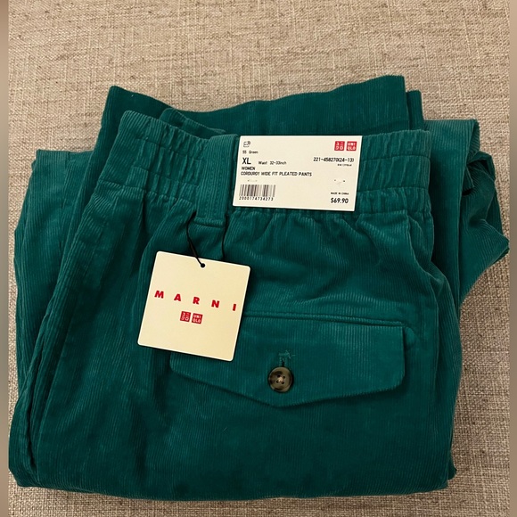 Uniqlo/MARNI corduroy wide fit pleated pants - Picture 2 of 2